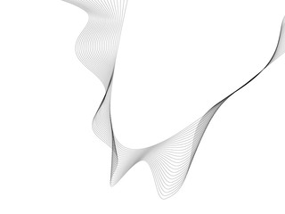 Obraz premium Abstract wave element for design. Digital frequency track equalizer. Stylized line art background. Vector illustration. Wave with lines created using blend tool. Curved wavy line, smooth stripe.
