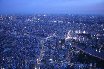 Fototapeta na wymiar Japan Tokyo City by night
