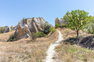 Cappadocia in Turkey with the three beautiful volcanic formation, three beautiful Cappadocia , Turkey.