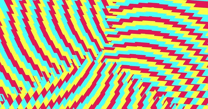 Abstract crazy background in flat style.Color bars appear and disappear. Looped 2D animation. 4K