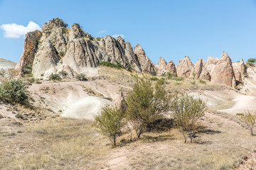Fototapeta premium Cappadocia in Turkey with the three beautiful volcanic formation, three beautiful Cappadocia , Turkey.