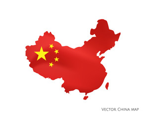 Wuhan Coronavirus : 2019-NCoV map of china with flag with Wuhan city marker. Novel Coronavirus 2019. Pneumonia disease. vector illustration.