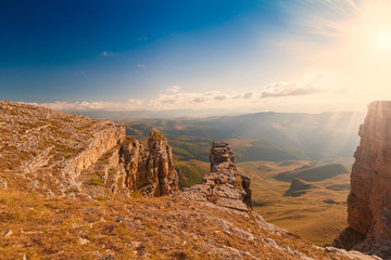 Obraz premium Mountain autumn. Bermamyt plateau, sunset