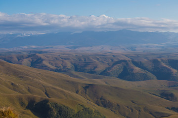 Mountain autumn. Bermamyt plateau, sunset