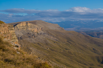 Obraz premium Mountain autumn. Bermamyt plateau, sunset