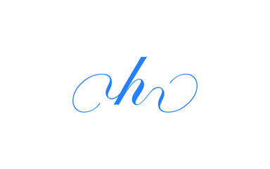 h Letter Cursive Icon or Logo design, Vector Template