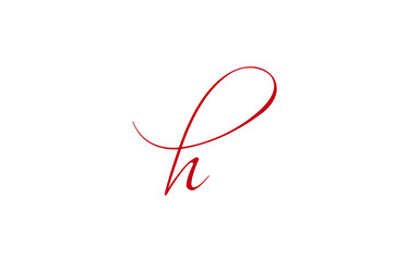 h Letter Cursive Icon or Logo design, Vector Template