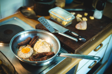 Cooking breakfast