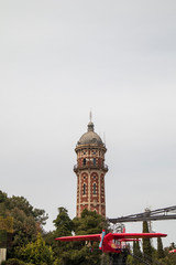 Temples and theme park on Tibidabo mountain in Barcelona