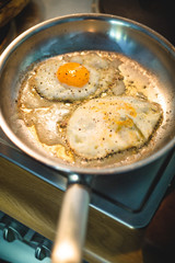 Cooking breakfast at home during quarantine
