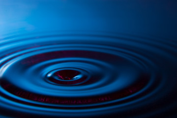 drop falling into blue calm water