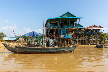 Fototapeta na wymiar Kampong Phluk Floating Village