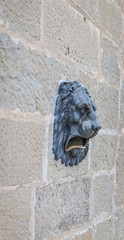 stone lion head