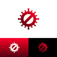 stop corona virus logo design
