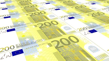 200 euro banknote 3d illustration