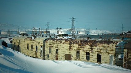 Fototapeta na wymiar Nornikel winter in the city