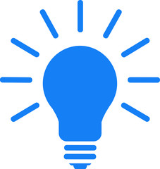blue bulb icon with white background