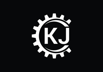 Fototapeta na wymiar Initial Monogram Letter K J Logo Design Vector Template. KJ Letter Logo Design