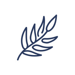 Coffee branch thin line icon. Plant, leaf, tea, organic food isolated outline sign. Agriculture concept. Vector illustration symbol element for web design and apps