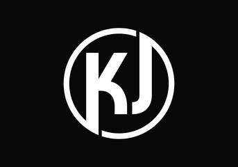 Initial Monogram Letter K J Logo Design Vector Template. KJ Letter Logo Design