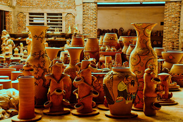 Traditional vietnamese handmande ceramics manufacture in Vietnam