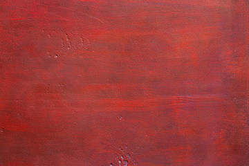 Painted red-brown wooden board.  Top view.