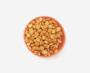 Mung beans without skin. Mung beans are light yellow in colour when their skins are removed.The mung bean (Vigna radiata), alternatively known as the green gram, maash, or moong.