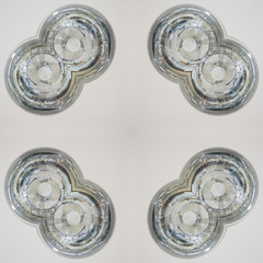 Kaleidoscope, xor, tile from the photo - glass balls and drops, blown glass. Lights, radiance, shine.