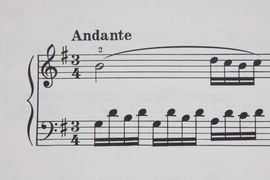 Inizio di spartito andante