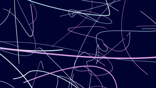 messy lines looped digital background, modern glitch art in 3D space, matte channel included