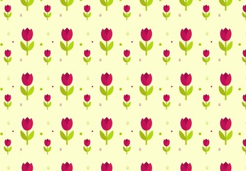 Tulip seamless pattern. Flower design vector 