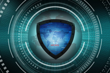 3d illustration Security concept - shield 