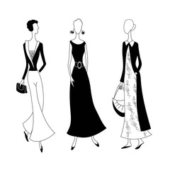 Fashion woman silhouette. Vector illustration.
