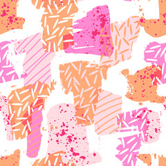 Rice and pieces of paper seamless pattern