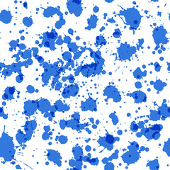 Fototapeta na wymiar Blue ink spatters texture seamless pattern