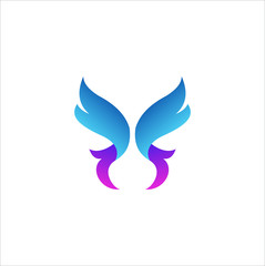 colorful butterfly gradient artwork logo template. Animal abstract design vector illustration