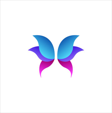 colorful butterfly gradient artwork logo template. Animal abstract design vector illustration