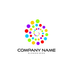 colorful dot spiral logo/ circle logo design vector