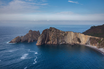 Cliff in Beach of Silence in Asturias, Spain