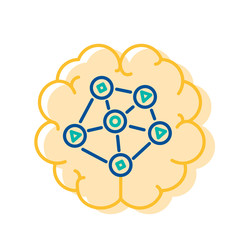 Network Sign On Brain Icon Social Media Analysis