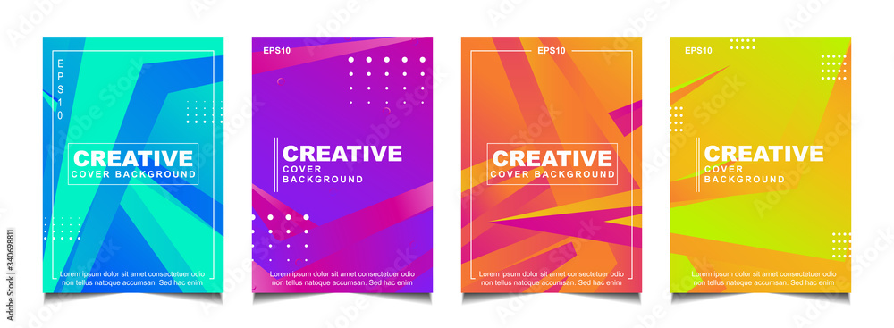 Aufkleber trendy gradient cover design abstract geometric background with dynamic soft colorful. creative liqu