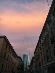 sunset in Milan