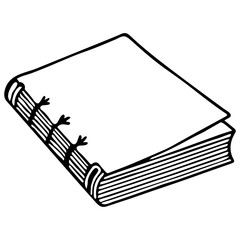 Beautiful hand-drawn vector illustration of a book isolated on a white background for coloring book for children