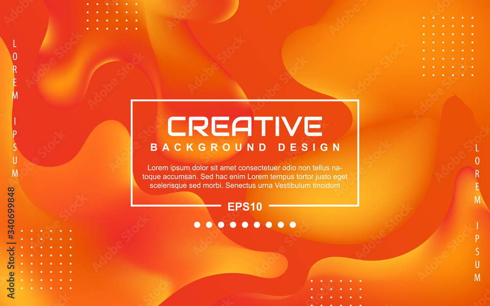 Poster trendy gradient design abstract geometric background with dynamic soft orange and yellow color. liqu