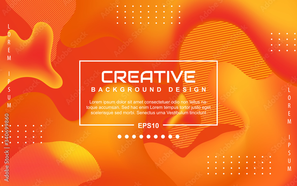 Poster trendy gradient design abstract geometric background with dynamic soft orange and yellow color. liqu