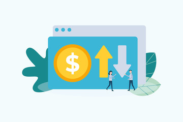 Business finance concept illustration concept for web landing page template, banner, and presentation