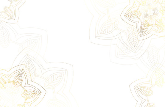 Modern luxury white background with decorative mandala flower element