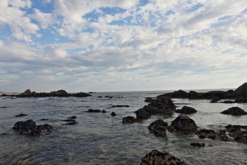ocean, landscape, sea, beach, coast, water, rocks
