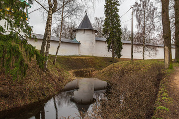 Pechory, Pskov region, Russia, April 2019,  Pskov-Pechersk monastery