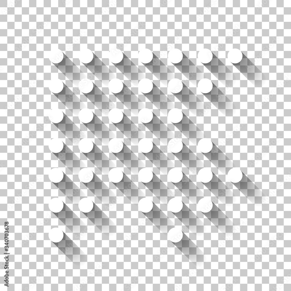 Poster dot arrow cursor, up and left direction. white icon with shadow on transparent background